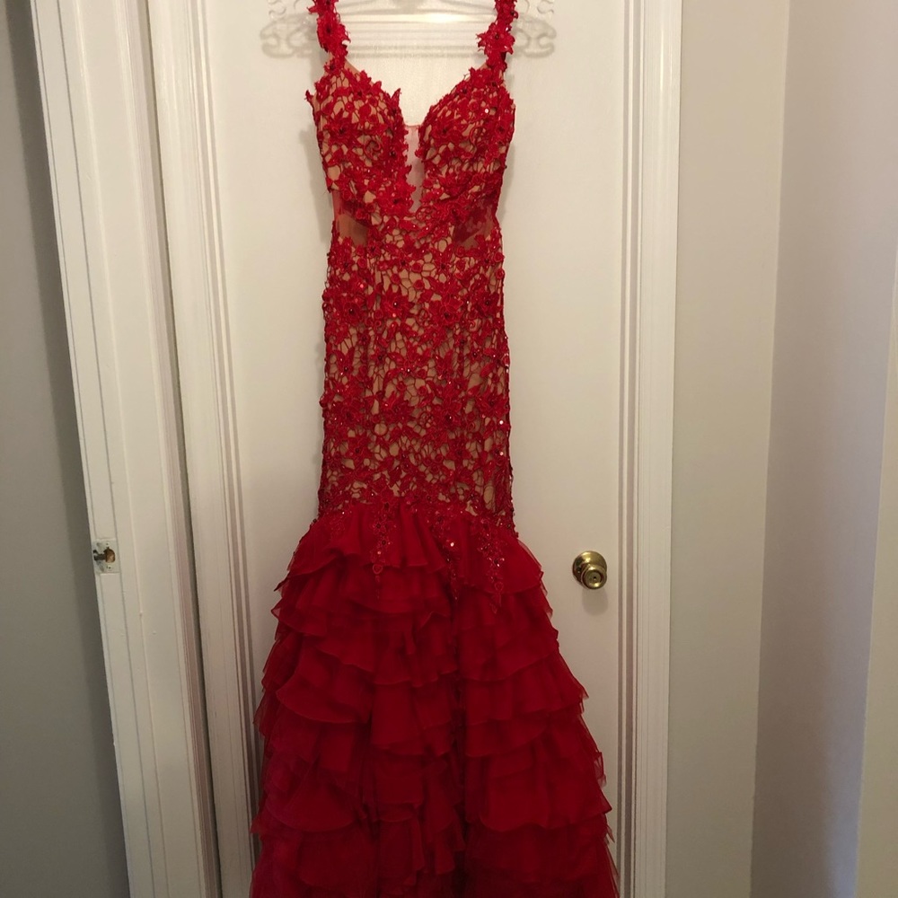 Red Mermaid Prom Dress